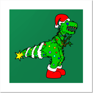 Christmas Tree Rex Posters and Art